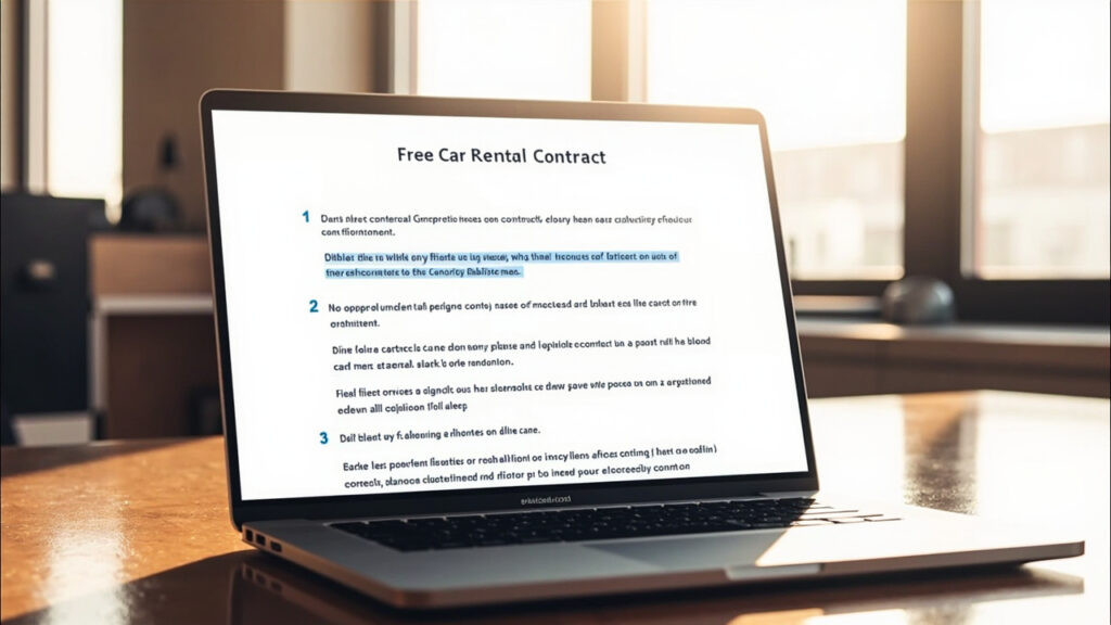Modèle de contrat de location de voiture gratuit word